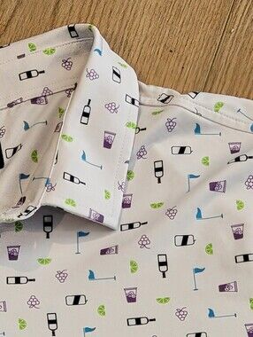 Deolax Polo Shirt Mens XXL Wine grapes lime Short Sleeve Casual Golf Travel